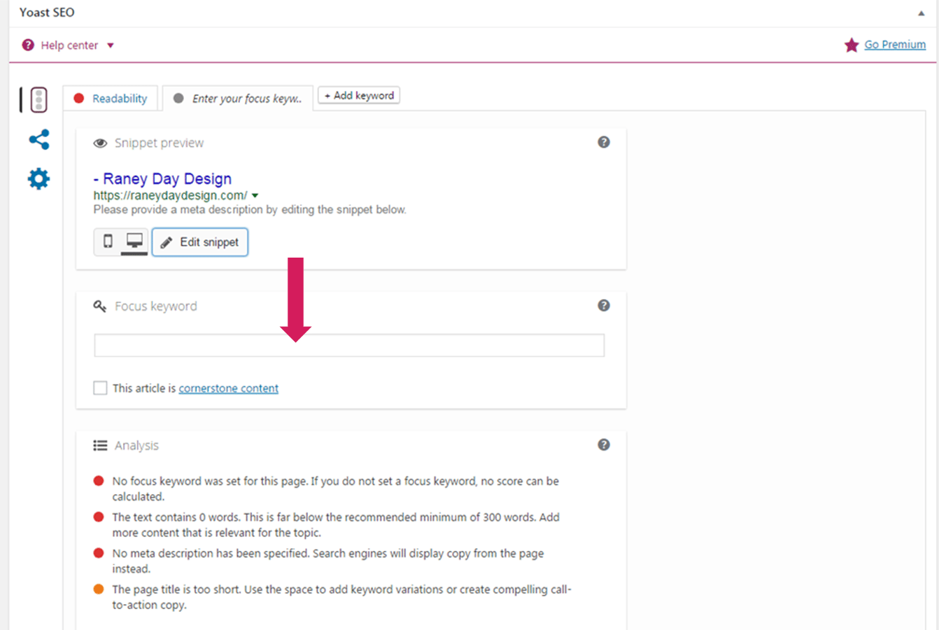 Optimize your post with Yoast plugin