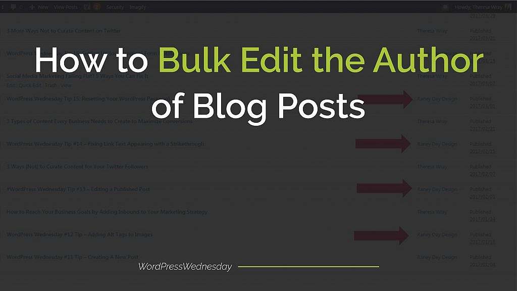 How To Bulk Edit the Author of Blog Posts