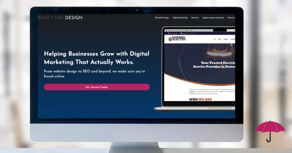 a computer showing the best digital marketing company in Western Pennsylvania: Raney Day Design