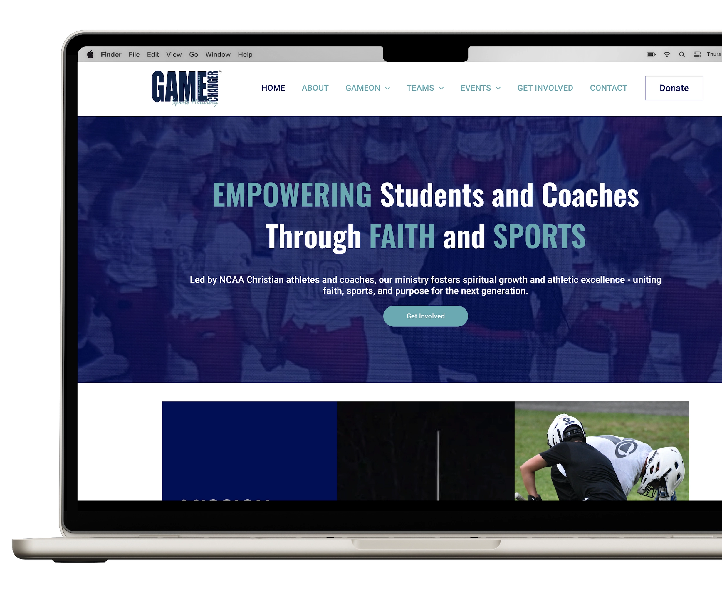Laptop Mockup of Client Website