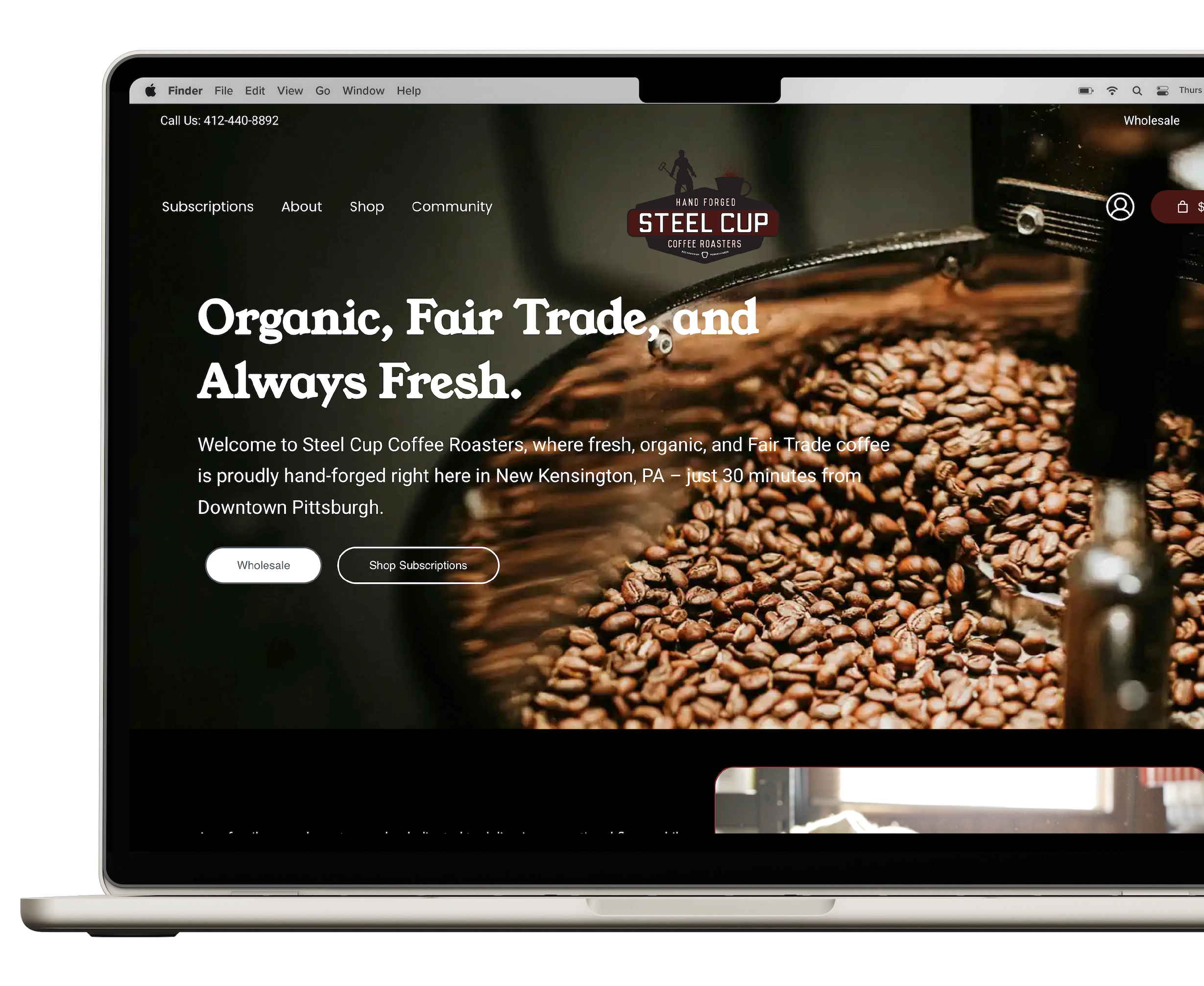 Laptop Mockup of Client Website