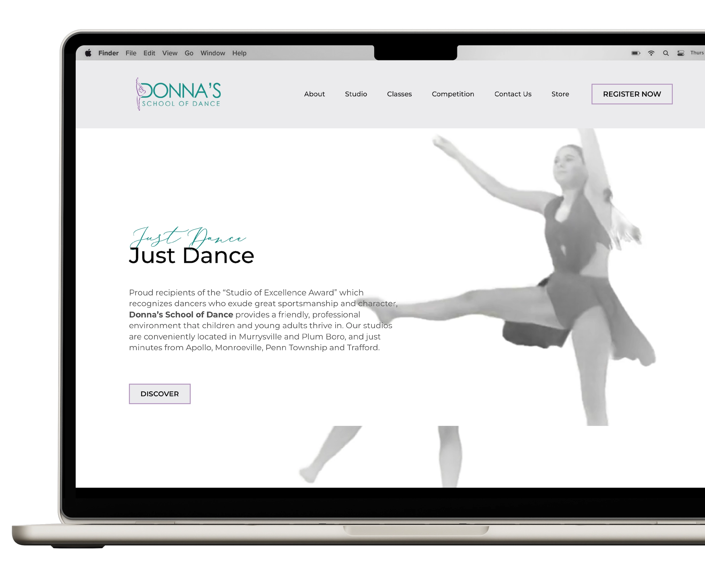 Laptop Mockup of Client Website